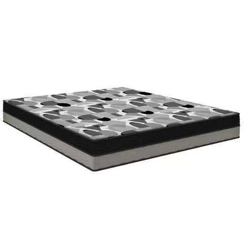 Colchão Viúva Ortobom ISO Double Face EPS Espumas D28 e D33 Cinza/Preto 128X188X20