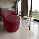Ver imagem 1 de Poltrona Decorativa Yara Orgânica Suede Marsala