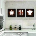 Ver imagem 2 de Kit 3 Quadros Decorativo 24 X 24 Cm Cozinha 4