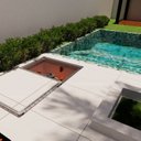 Ver imagem 1 de Tampa Casa Máquina Piscina com Rebaixo Gaveta Bege 95x95cm