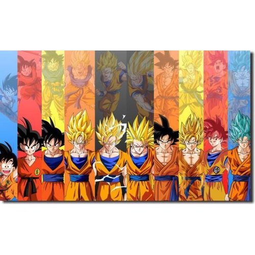Quadro Decorativo Goku Dragon Ball Gt Super Sayajin 4 30x42