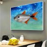 Quadro Pintura Digital de Peixe:120x80 cm/BRANCA - 7