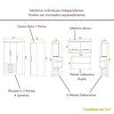 Ver imagem 4 de Guarda Roupa Modulado Casal Queen 1,58 M de Canto Paris Luciane M06:branco