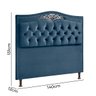 Cabeceira Cama Box Casal 1,40 Estofada Luxor Azul Holanda Plus - Star Confort - 4