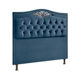Cabeceira Cama Box Casal 1,40 Estofada Luxor Azul Holanda Plus - Star Confort - 3