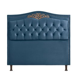 Cabeceira Cama Box Casal 1,40 Estofada Luxor Azul Holanda Plus - Star Confort - 2