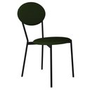 Ver imagem 4 de Kit 08 Cadeiras Estofada para Sala de Jantar Azuri Preto C01 Linho Verde Musgo - Lyam Decor