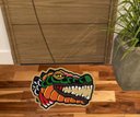 Ver imagem 1 de Tapete Capacho Decorativo Crocodilo, Jacaré no Formato, Decoração para Quarto, Porta, Sala, Cozinhas