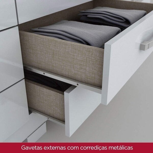 Guarda-Roupa Casal 3 Portas de Correr e Espelho Retangular Perfect Espresso Móveis - 7