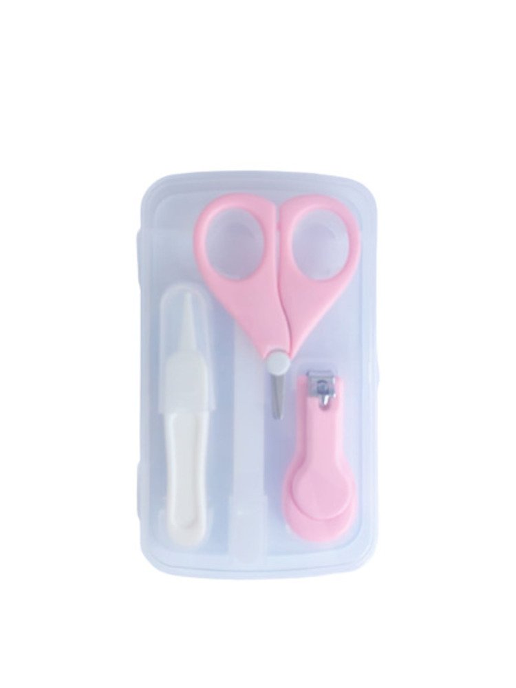 Kit Manicure Higiene do Bebê com Estojo Transparente Color Baby Rosa - 1