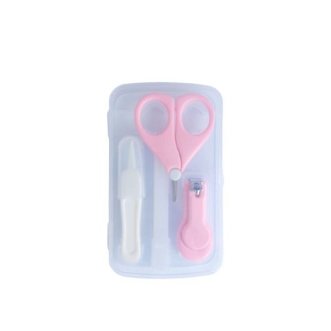 Kit Manicure Higiene do Bebê com Estojo Transparente Color Baby Rosa
