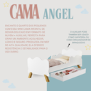 Ver imagem 5 de Cama Infantil Angel Branco com Auxiliar Montessoriana Pés de Madeira Proteção Lateral de Mdf