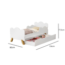 Ver imagem 2 de Cama Infantil Angel Branco com Auxiliar Montessoriana Pés de Madeira Proteção Lateral de Mdf