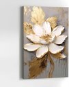 Ver imagem 4 de Quadro Decorativo para Sala Quarto Hall 90x130 Flor Dourada Elegante Floral Grande