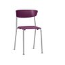 Cadeira Fixa Bit Empilhável Base Cinza Frisokar Roxo - 1