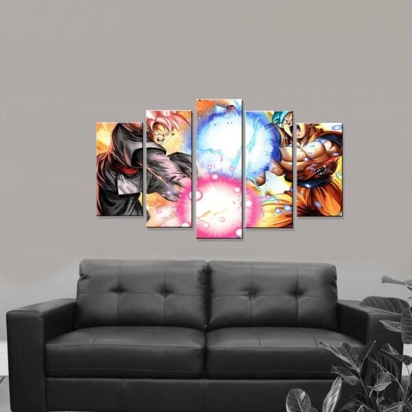 Quadro Decorativo Dragon Ball Z Goku Sayajin 2 Peças M20