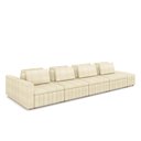 Ver imagem 2 de Sofá Ilha com Encosto e Almofadas Móveis Olimpo 505cm Modulado Bouclê Off White G45 - Gran Belo