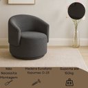 Ver imagem 4 de Poltrona Orgânica Bouclé Redonda para Sala Quarto Recepção Confortável Elegante Divani