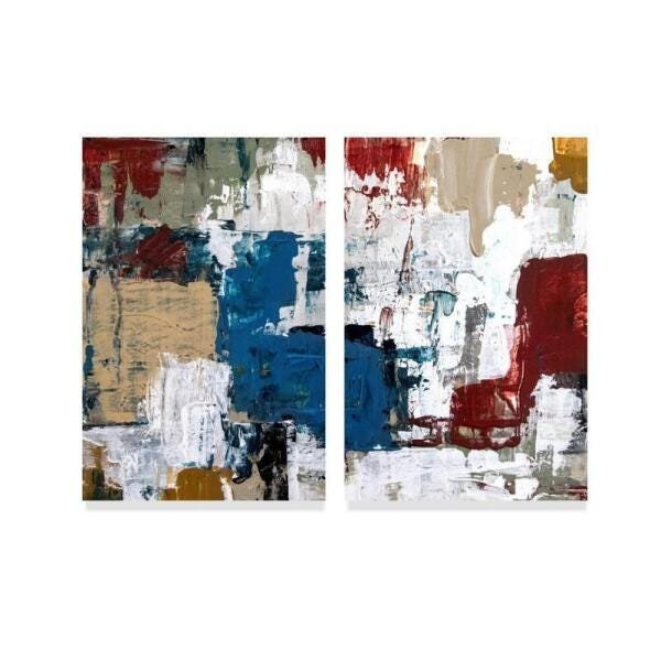 Quadro Abstrato Arte Para Sala Escritórios Duo em Tecido - 1