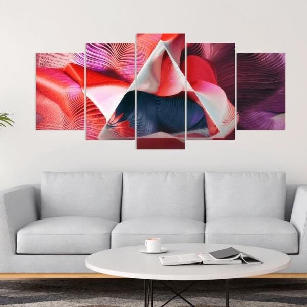 Quadro Efeitos Digitais Triangulo Fractal Mosaico Decorativo - 3