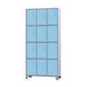 Ver imagem 1 de Armário Roupeiro de Aço para Vestiário 12 Portas Locker Azul Claro com Chave