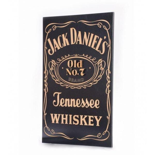 Quadro De Madeira Laqueado De Bebida Jack Daniels - 45X32Cm - 1