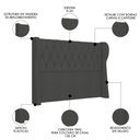 Ver imagem 3 de Cabeceira Casal Queen Cama Box 160cm Malva I02 Veludo Chumbo - Mpozenato