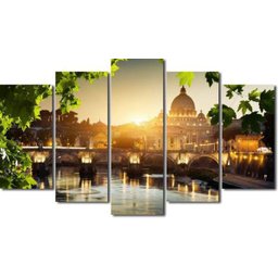 Quadro Decorativo Paisagem Basílica Vaticano 5 Peças - 1