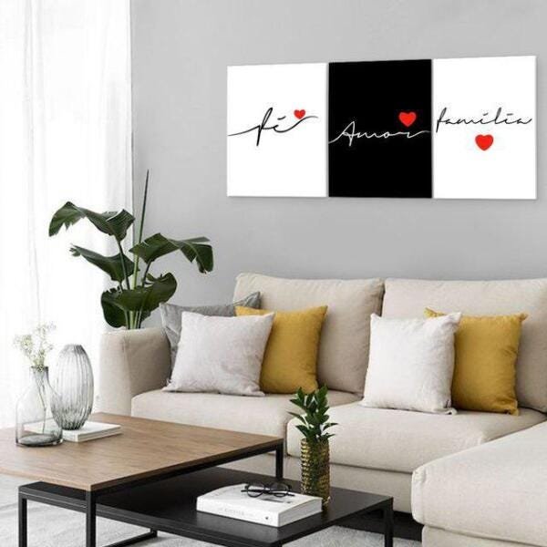 Quadro fé amor familia 30x40 - 2