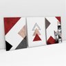 Kit 3 Telas Quadro Abstrato Geométrico Sweet Home Vermelho - 1