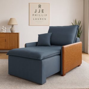 Poltrona Retrátil e Reclinável Base Madeira Maciça Atena