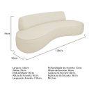 Ver imagem 3 de Sofá Curvo 2 Lugares Orgânico Escritório Recepção Sala Amsterdã 130cm Linho - Adj Decor
