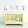 Quadro decorativo bebê menino ( elefante, urso, girafa ) - 1