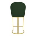 Ver imagem 5 de Banqueta Alta Bela Suede Verde Base Metálica Industrial Dourado - Pallazio