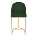Ver imagem 3 de Banqueta Alta Bela Suede Verde Base Metálica Industrial Dourado - Pallazio