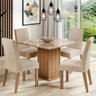 Conjunto Sala de Jantar Madesa Evelin Mesa Tampo de Vidro com 4 Cadeiras - 2