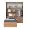 Guarda Roupa Cravo 4 Portas e 3 Gavetas com Cama Jequitibá Brilho - Henn - 3
