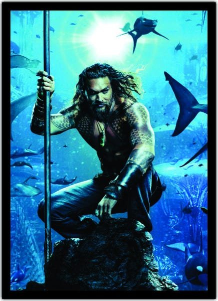 Quadro Decorativo Cinema Filmes Aquaman Heróis Moldura G01 - 1