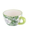Cachepot Cerâmica Caneca Cup Green Leaves Urban - 2