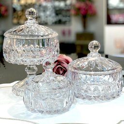 Potiche Decorativo de Cristal Louise 14cm X 14cm - Wolff - 5