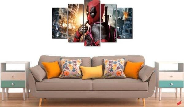 Quadro Decorativo Filme Deadpool Para Quartos/Salas 5 Peças - 2