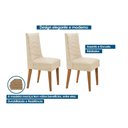 Ver imagem 5 de Conjunto: Mesa de Cozinha Londrina Tampo c/ Vidro Curvo 120cm 4 Cadeiras Dafne Madeira Naturale/Off