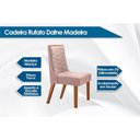 Ver imagem 4 de Conjunto: Mesa de Cozinha Londrina Tampo c/ Vidro Curvo 120cm 4 Cadeiras Dafne Madeira Naturale/Off