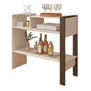 Ver imagem 1 de Aparador Recepção Adega Cantinho Café Hall Entrada Vidro:nogueira/off White