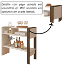 Ver imagem 4 de Aparador Recepção Adega Cantinho Café Hall Entrada Vidro:nogueira/off White