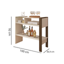 Ver imagem 6 de Aparador Recepção Adega Cantinho Café Hall Entrada Vidro:nogueira/off White