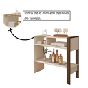 Ver imagem 3 de Aparador Recepção Adega Cantinho Café Hall Entrada Vidro:nogueira/off White