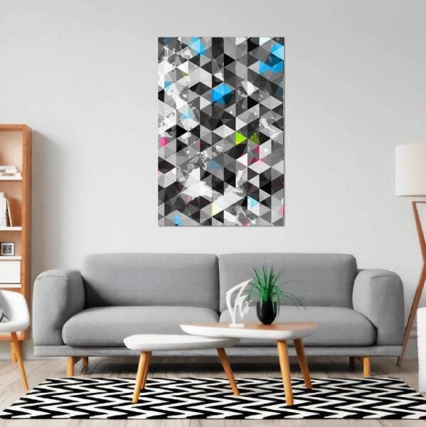 Quadro Decorativo Abstrato Para Quarto Vertical 90X60 - 2
