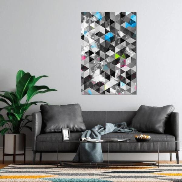 Quadro Decorativo Abstrato Para Quarto Vertical 90X60 - 3