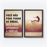 Quadro Para Sala Surf Frase Praia Mar Decorativo Com Moldura - 2